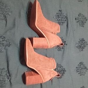 Madden Girl Tan SUEDE Ankle Booties with Textured Design